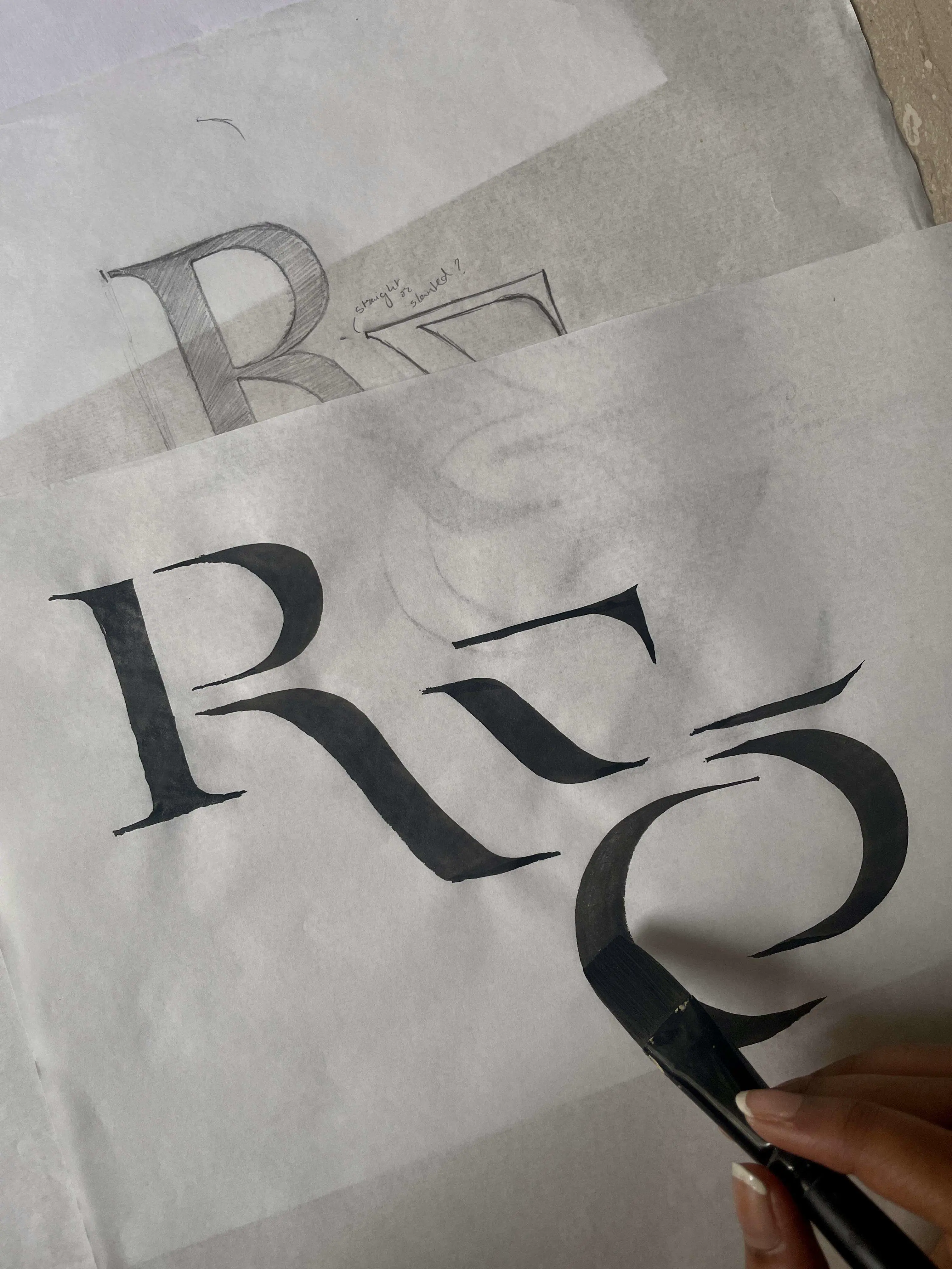 Final monogram applied to print materials
